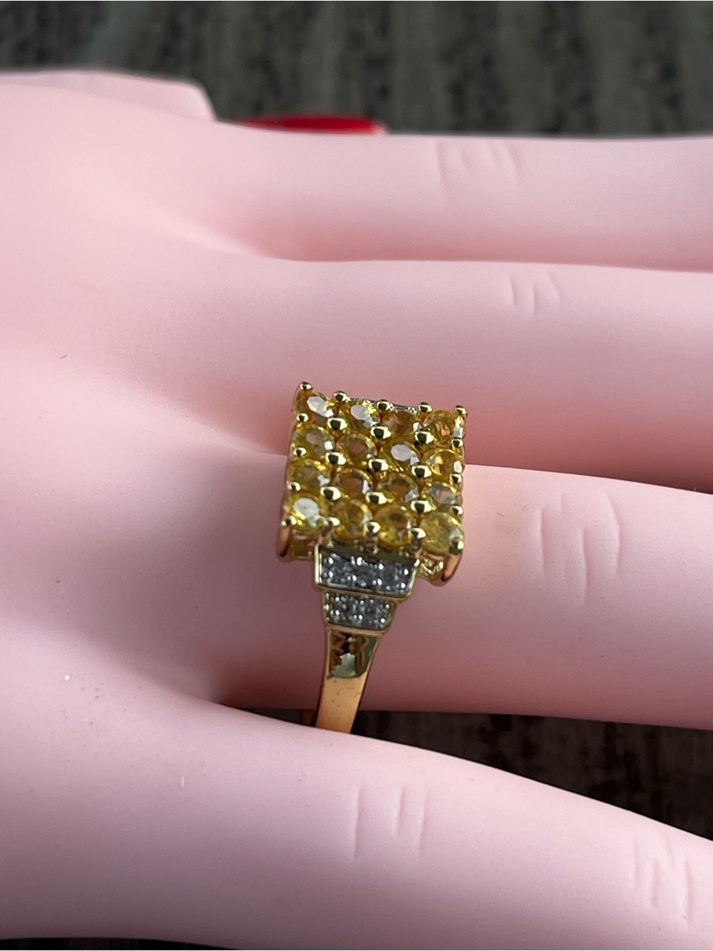Genuine Yellow Sapphire 925 Ring. Size 7